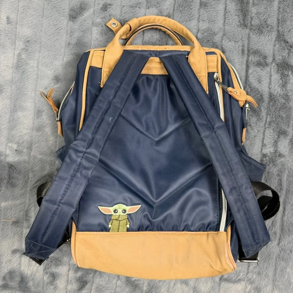 Bioworld Star Wars The Mandalorian The Child Grogu Navy Tan Backpack 10050